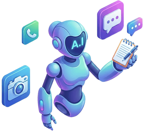 AI and automation workstation illustration