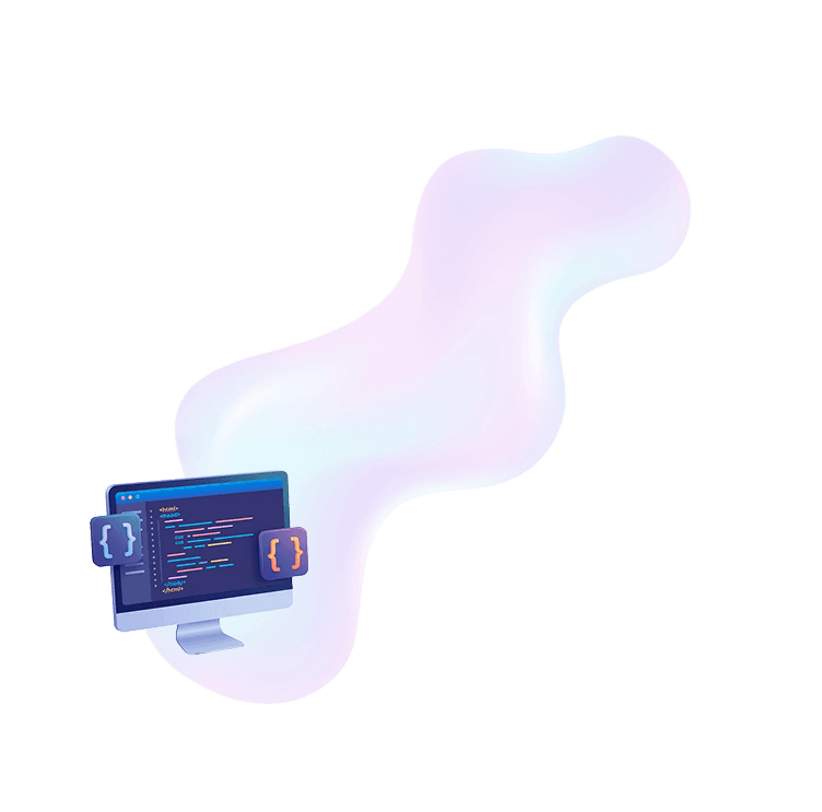Developer monitor and code illustration