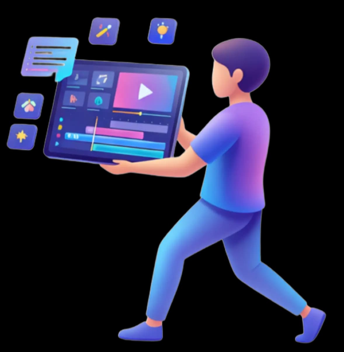 Hero illustration for video editing service