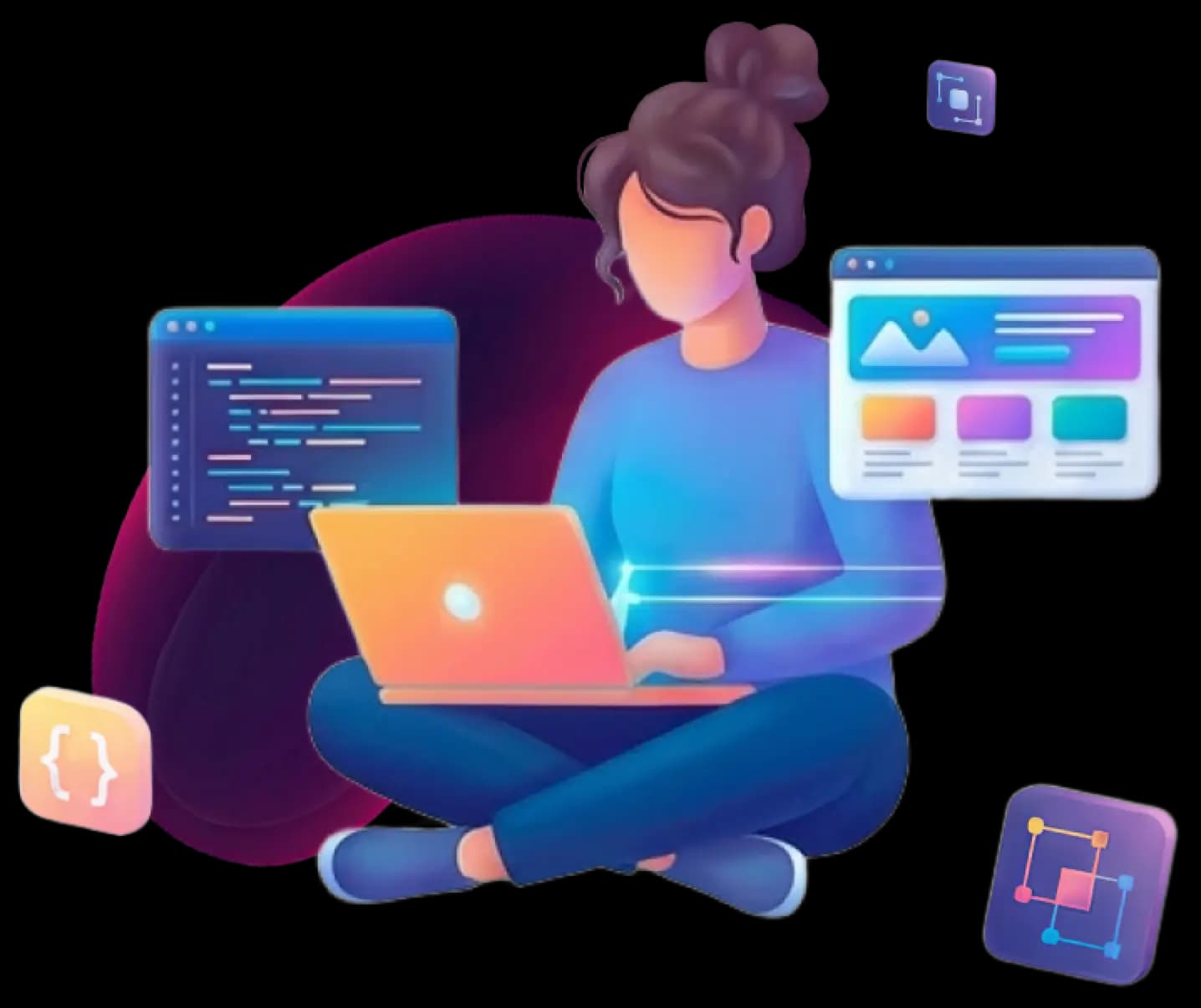Hero illustration for web design and development service